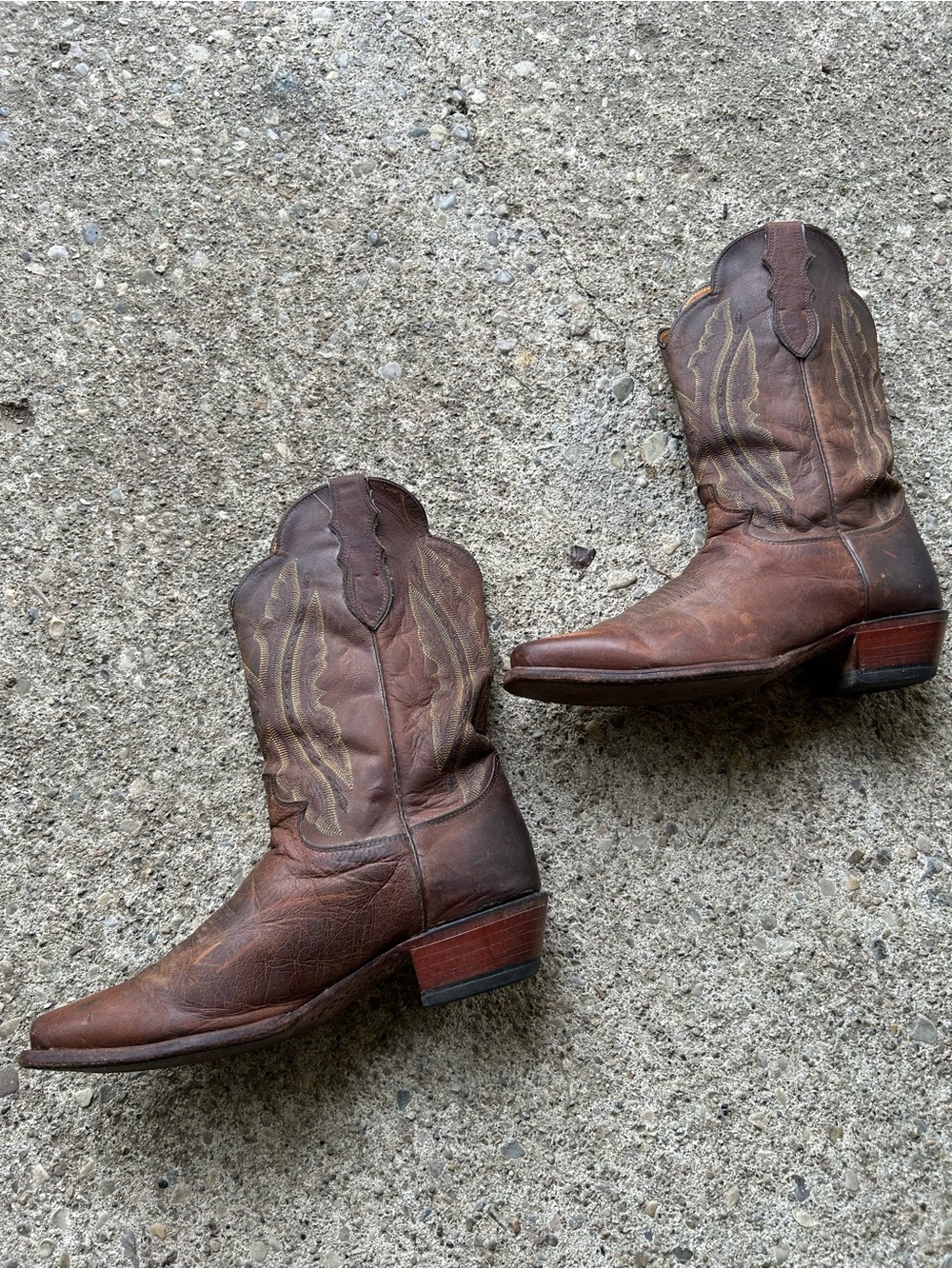 Justin Brown Leather Western cowboy Boots sz 10 C